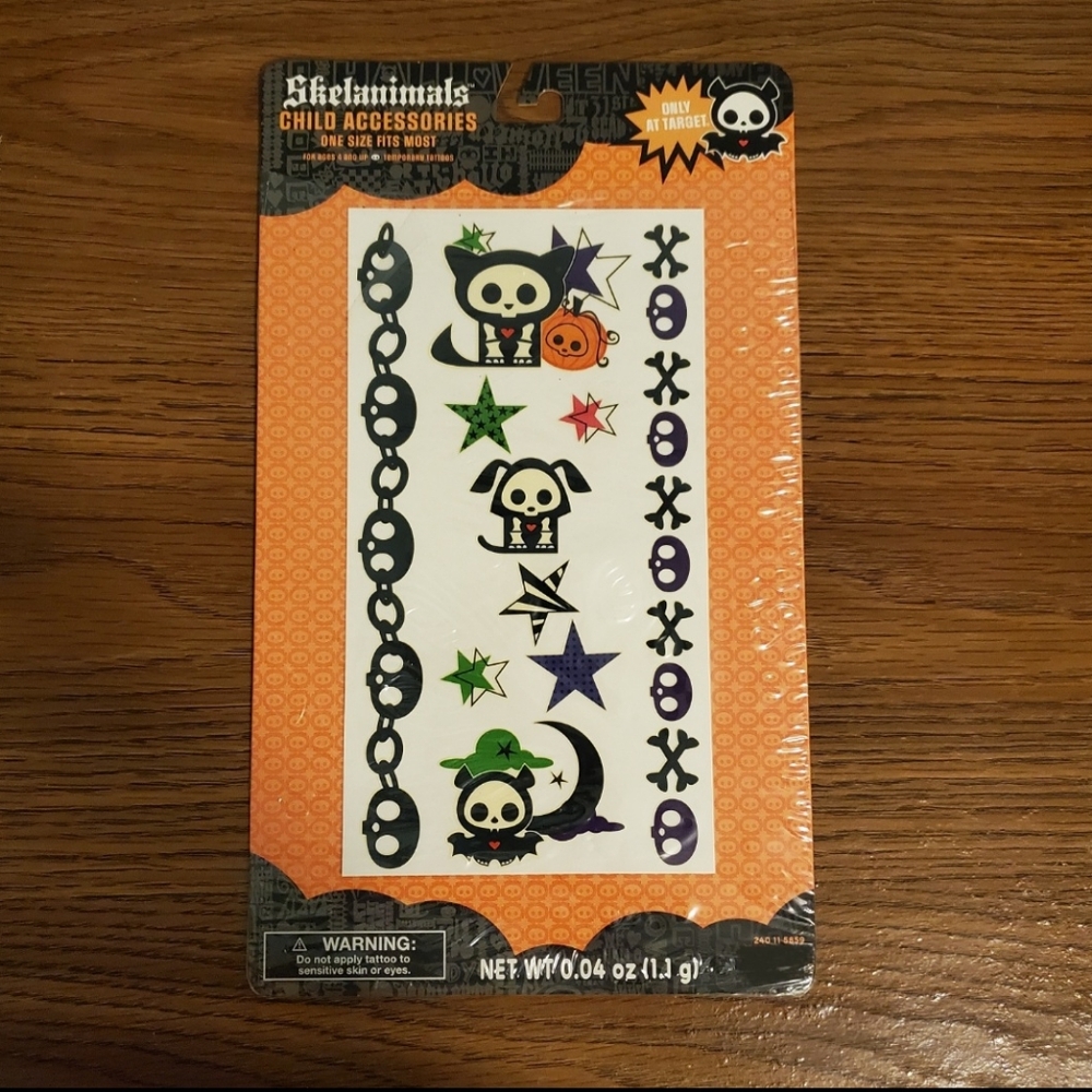 2009, Skelanimals pets temporary tattos. Children accesories. NWT